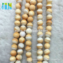 TB004 XULIN Comercio al por mayor 6mm Natural Lisa Faceted Multicolor Yellow Blood Sea Shell granos flojos de la piedra preciosa